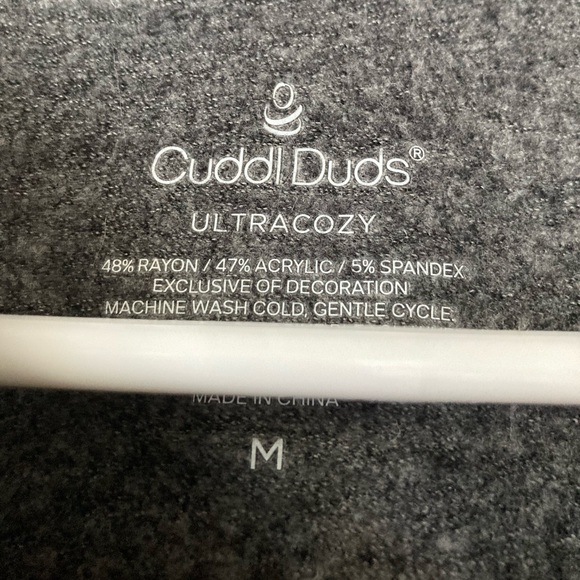 Cuddl Duds Ultra Cozy Grey Long Sleeve Top M - Picture 5 of 6